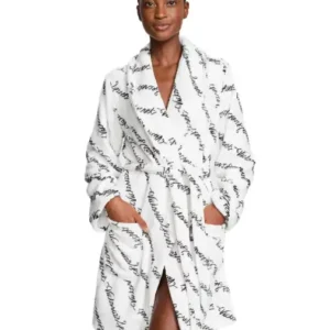 Victoria's Secret Bata Polar Short Cozy Robe BLANCO