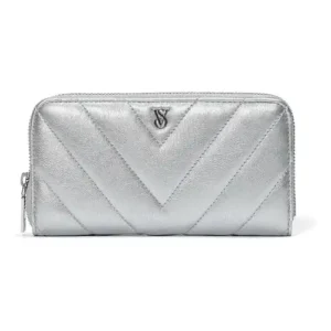 Billetera Victoria's Secret Large Wallet With Zip Silver