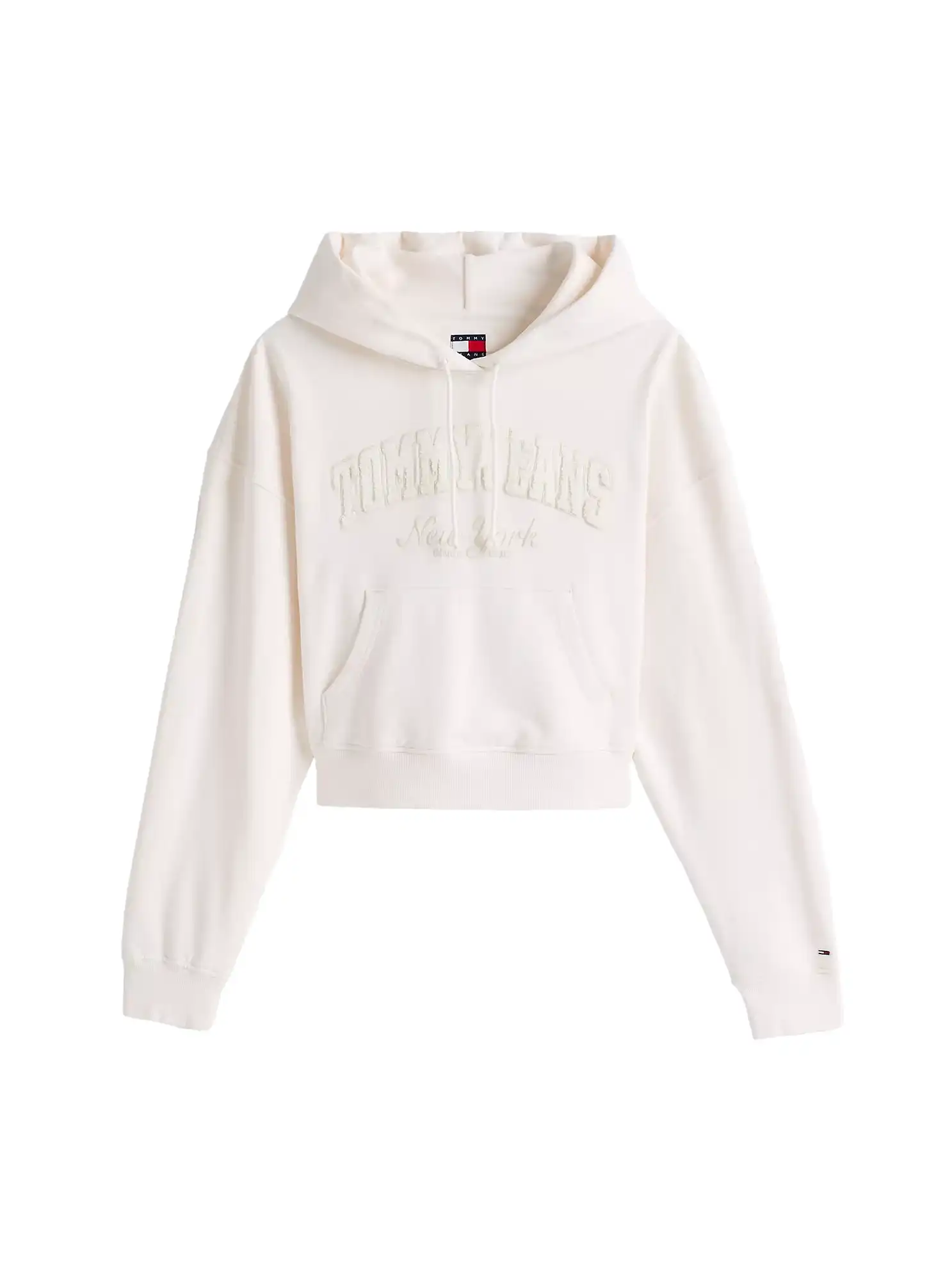Buzo Tommy Hilfiger Flocked Logo Cropped Hoodie